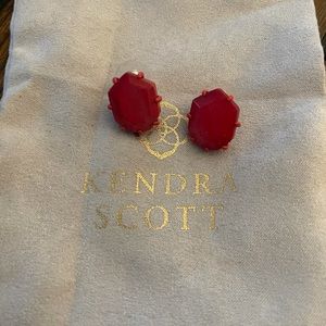Kendra Scott Red matte Morgan earrings NWOT